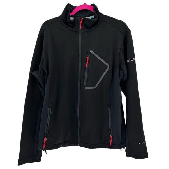 Columbia Black Omni Shield Full Zip Black Red Jacket Size Medium - Picture 1 of 14